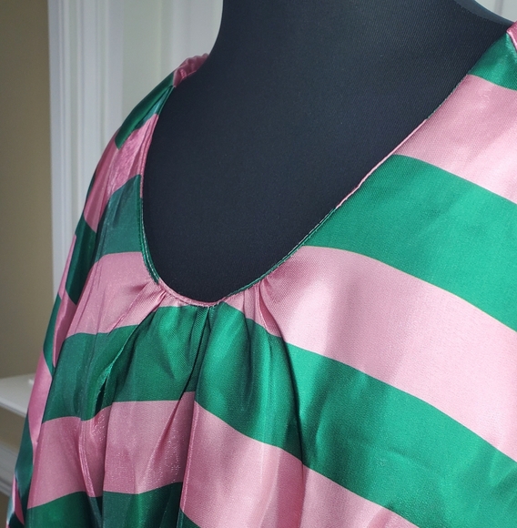 Pink and Green Striped MAXI DRESS - Picture 1 of 4